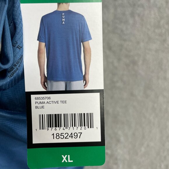 NEW Puma Men's XL Blue Active Tee Polyester Crewneck - Picture 7 of 9